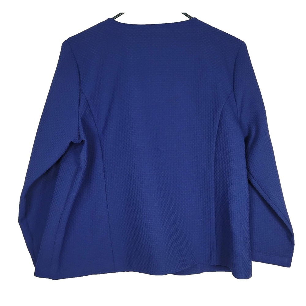 Bob Mackie Wearable Art Jacket Womens Medium Blue Zip Front Textured Pockets NWT - Picture 5 of 11
